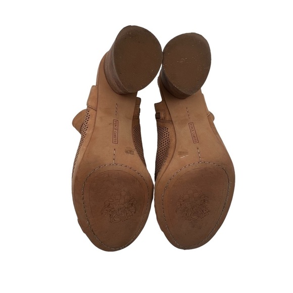 Vince Camuto Brown Suede Jakayla Peep Toe Suede Bootie Sandal Size 8 1/2 Women's - Picture 9 of 9